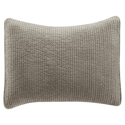Stonewashed Cotton Velvet Quilted Pillow Sham