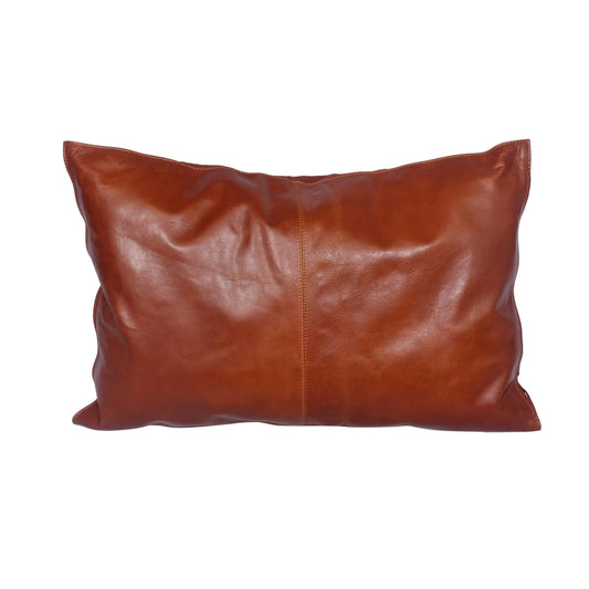 Genuine Leather Buckskin Lumbar Pillow