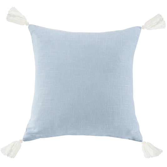 Luna Washed Linen Tasseled Square Pillow